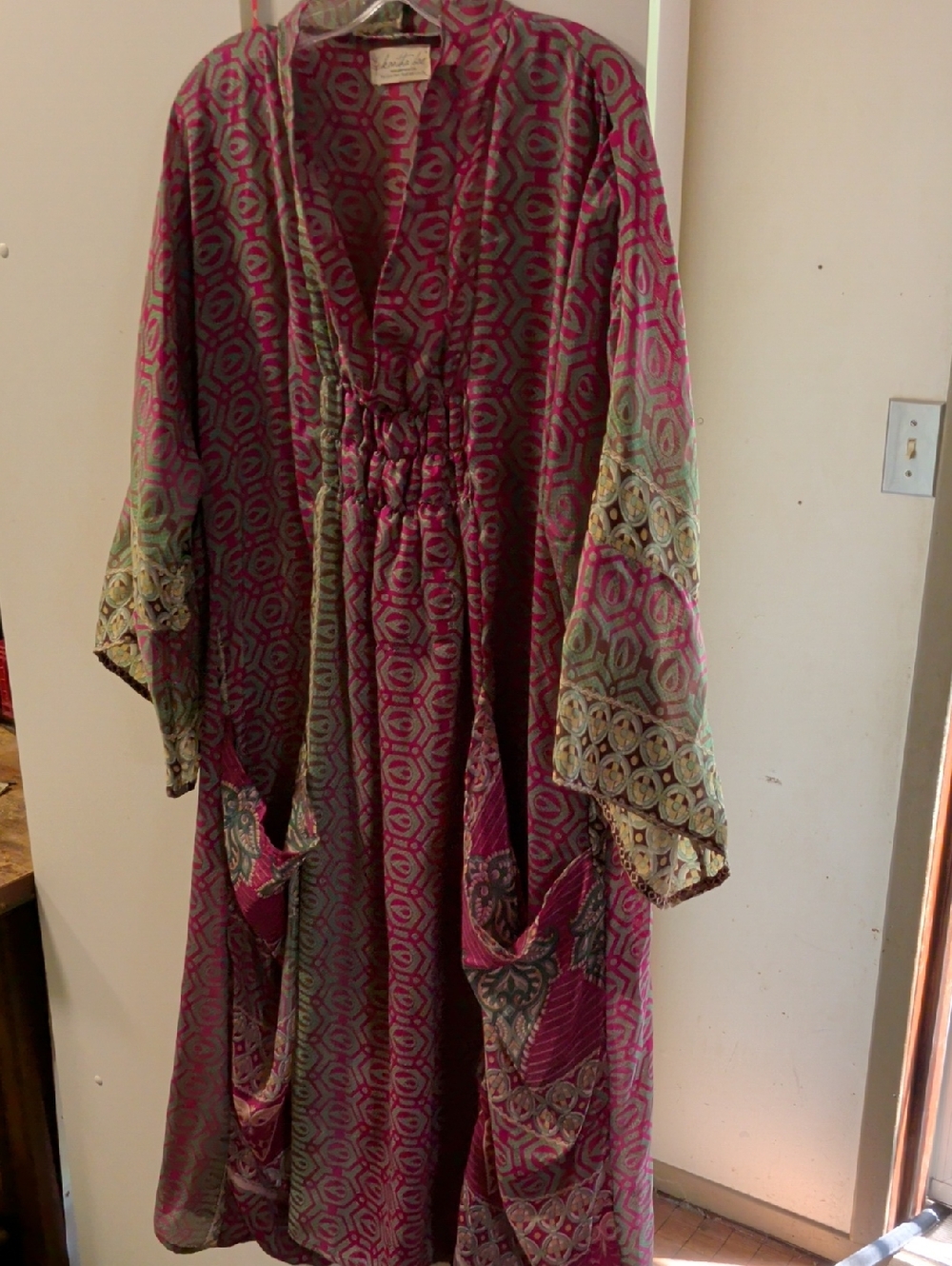 Kantha Bae Ruched Silk Midi